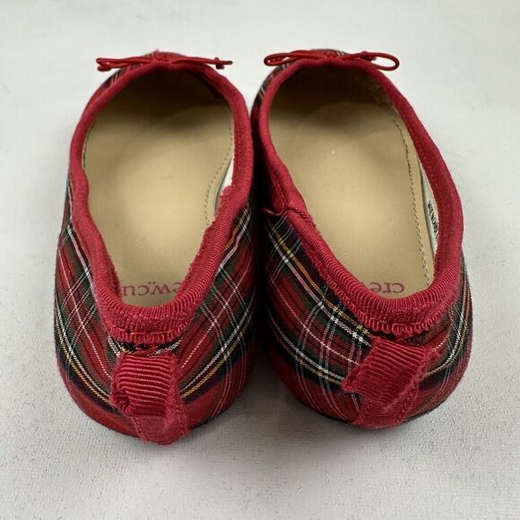 J. Crew Crewcuts Toddler Girls Sz 10c Red Tartan Plaid Ballet Flats Slip On Bow - Picture 9 of 11
